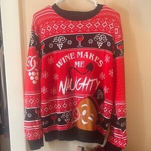 Festive Red Wine-Themed Women's Christmas Sweater